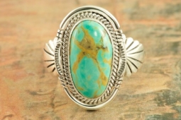 Genuine Manassa Turquoise Sterling Silver Ring